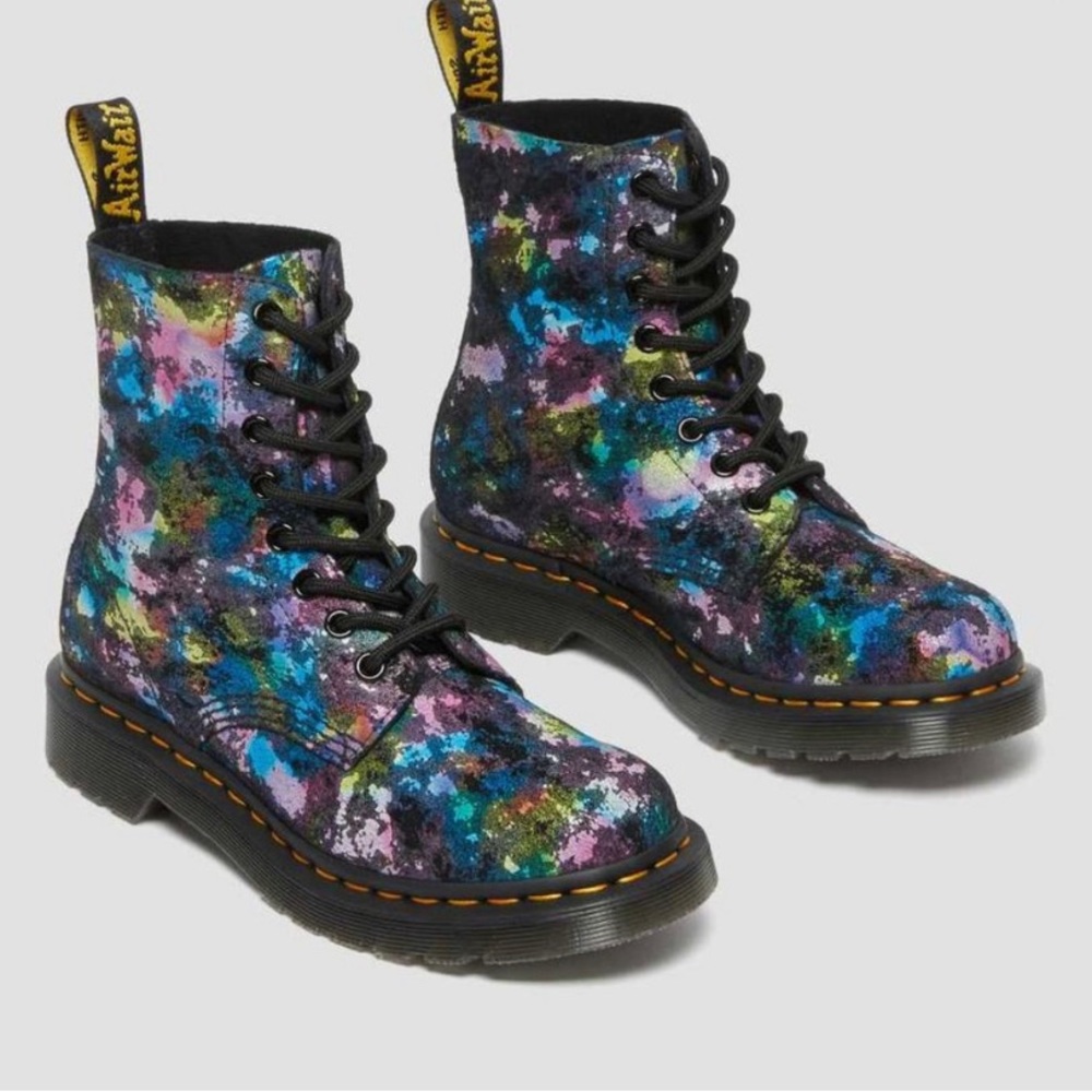 Dr Martens✨1460 Pascal Tutti Frutti Lace Up Boot- Black Rainbow